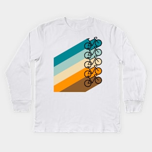 Riding Rainbow Retro Kids Long Sleeve T-Shirt